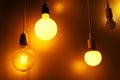 Round LED bulbs. Lighting equipment trade. Warm light Royalty Free Stock Photo
