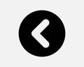 Round Left Arrow Icon West Side Circular Circle Button Navigation Position Direction Path Road Traffic Sign Point Vector Symbol