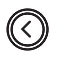 Round left button icon vector sign and symbol isolated on white