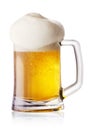 Round light beer mug Royalty Free Stock Photo