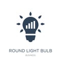 round light bulb icon in trendy design style. round light bulb icon isolated on white background. round light bulb vector icon