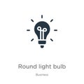 Round light bulb icon vector. Trendy flat round light bulb icon from business collection isolated on white background. Vector Royalty Free Stock Photo