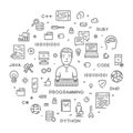 Round line web concept for programming Royalty Free Stock Photo