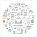 Round line web concept for programming Royalty Free Stock Photo