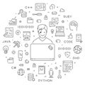 Round line concept for programming Royalty Free Stock Photo