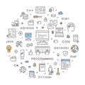 Round line concept for programming Royalty Free Stock Photo