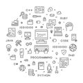 Round line concept for programming Royalty Free Stock Photo