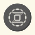 Round linear icon with illusion of volume, simple color change, symbol of digital crypto currency Zerocoin Royalty Free Stock Photo