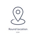 round location indicator icon from user interface outline collection. Thin line round location indicator icon isolated on white