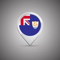 Round location pin with flag of Anguilla