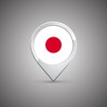 Round location pin with flag of Japan Royalty Free Stock Photo