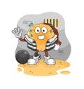 Round log criminal in jail. cartoon character Royalty Free Stock Photo