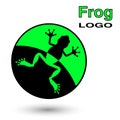 Round logo with a frog. Royalty Free Stock Photo