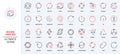 Round loop arrows of process reload and repeat, cycle and progress line icon set Royalty Free Stock Photo