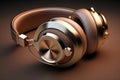 Round luxury 3D audio headphones, Generative Ai