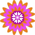 Round mandala, floral pink orange pattern on a white background Royalty Free Stock Photo