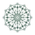 Round mandala. Green floral pattern,