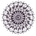 Round mandala painted with marker. Buddhist  art Royalty Free Stock Photo
