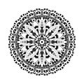 Round mandalas in vector. Graphic template for your design. Decorative retro ornament. Hand drawn background with flowers. Royalty Free Stock Photo