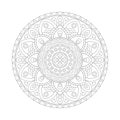 Round mandalas in vector. Graphic template for your design. Decorative retro ornament. Hand drawn background with flowers. Royalty Free Stock Photo