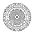 Round mandalas in vector. Graphic template for your design. Decorative retro ornament. Hand drawn background with flowers. Royalty Free Stock Photo