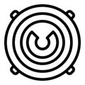 Round manhole cover icon, outline style
