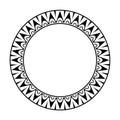 Round Maori geometrical round border frame design.