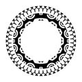 Round Maori geometrical round border frame design.