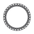 Round Maori geometrical round border frame design.