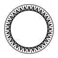 Round Maori geometrical round border frame design.