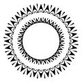 Round Maori geometrical round border frame design.