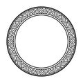 Round Maori geometrical round border frame design.