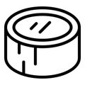 Round marrow slice icon outline vector. Courgette piece