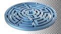 Round maze puzzle game, labyrinth path design, abstract challenge element png transparent image Generative AI Royalty Free Stock Photo