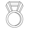 Round medal icon, outline style