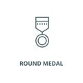 Round medal vector line icon, linear concept, outline sign, symbol