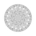 Round Mendie Mandala with butterflies on the meadow. Royalty Free Stock Photo