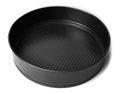 Round metal baking dish, isolated. Baking form with removable bumpers Royalty Free Stock Photo