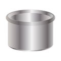 Round metal can without lid for different products.