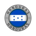 Round metal medallion with Honduras country name round flag