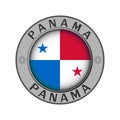 Medallion with the name of the country of Panama and the round f