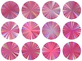 Round metallic gradient web elements vector set.