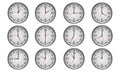 Round metallic office clocks