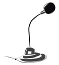Round microphone, vector or color illustration Royalty Free Stock Photo