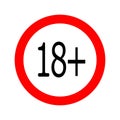 Round minors prohibited 18 icon Royalty Free Stock Photo