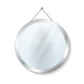 Round mirror with steel frame vector illustration