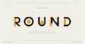 Round modern alphabet. Dropped stunning font, type for futuristic logo, headline, creative lettering and maxi typography