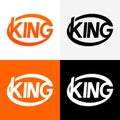 Round Modern Logo of King