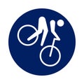 Round Mountain Bike pictogram, new sport icon in blue circle