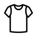Round neck t-shirt icon on white background. Linear style sign for mobile concept and web design.